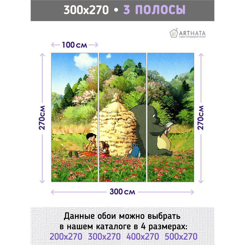 Фотообои для девочки Мой сосед тоторо 300х270 см флизелиновые с виниловым покрытием