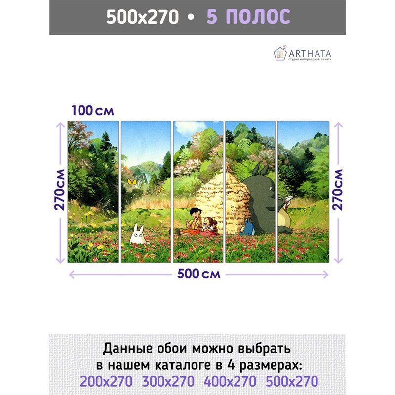 Фотообои для девочки мой сосед тоторо 500х270 см моющиеся