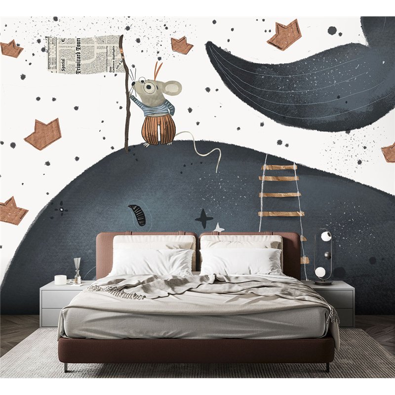 Фотообои детям бумажные кораблики 200х270 см для девочек для мальчиков