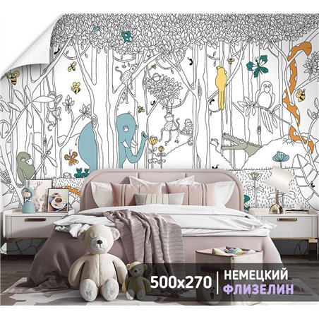 Фотообои для подростка арт звери 500х270 см моющиеся