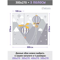 Фотообои для подростка воздушные шары 300х270 см флизелиновые с виниловым покрытием