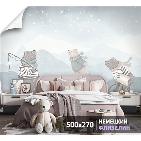 Фотообои в детскую горы пейзаж 500х270 см моющиеся