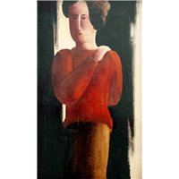 Портреты картины репродукции на заказ - Мальчик в красном свитере