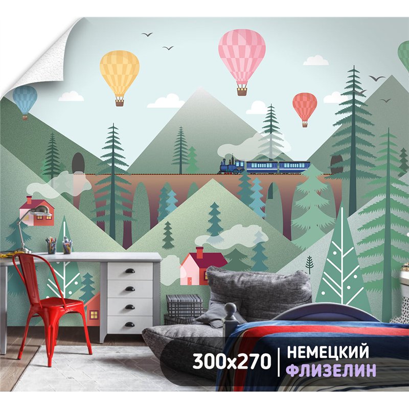 Фотообои для подростка воздушные шары 300х270 см флизелиновые с виниловым покрытием