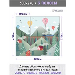 Фотообои для подростка воздушные шары 300х270 см флизелиновые с виниловым покрытием