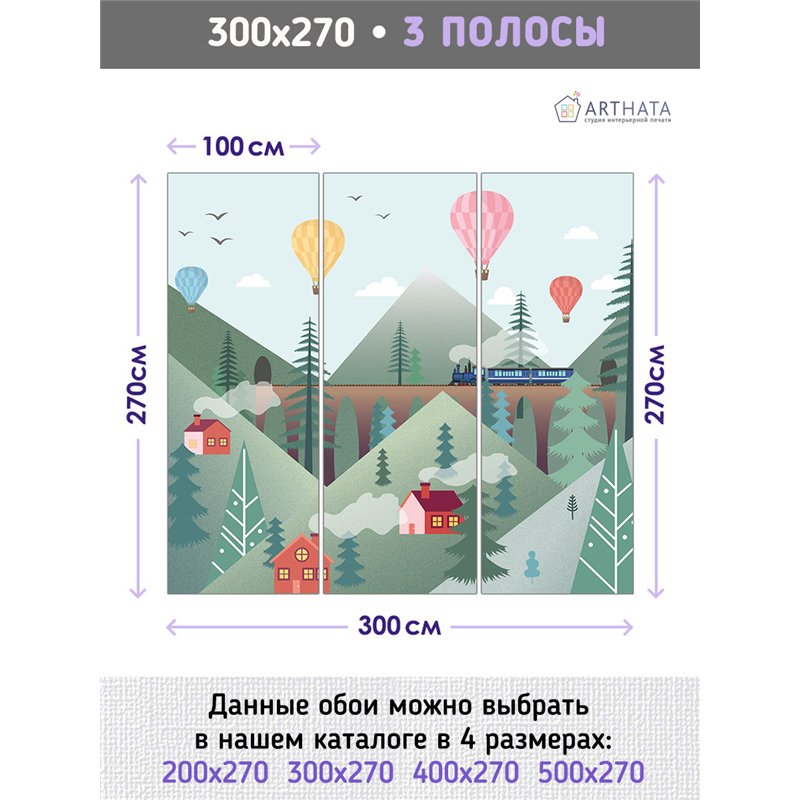 Фотообои для подростка воздушные шары 300х270 см флизелиновые с виниловым покрытием