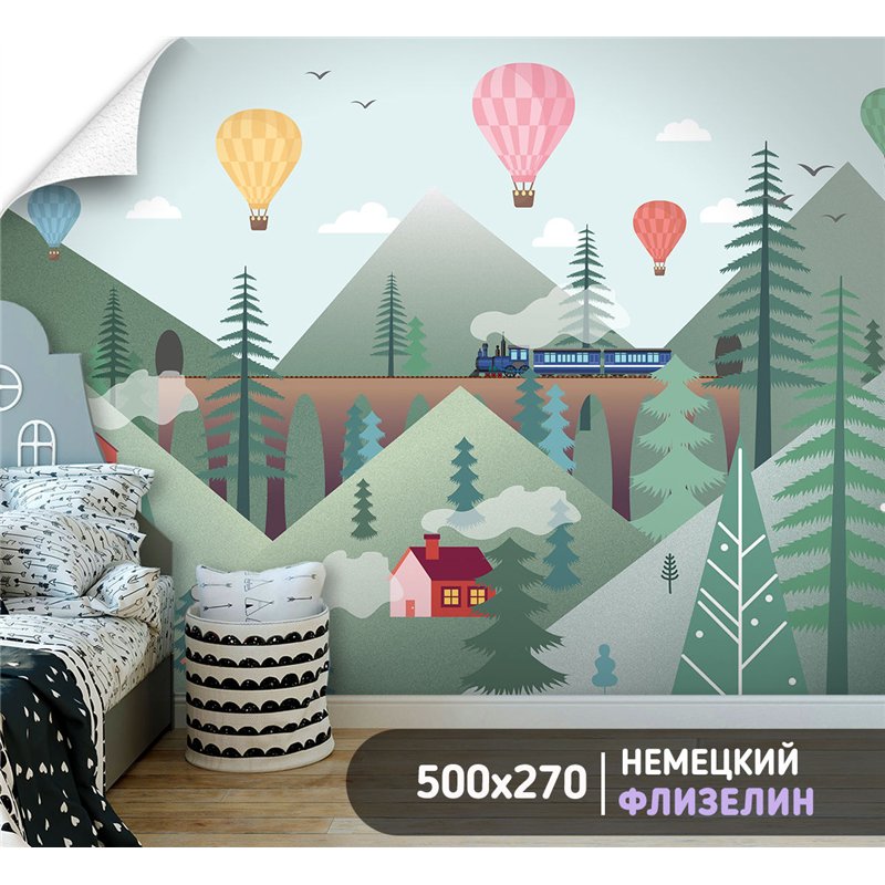 Фотообои для подростка воздушные шары 500х270 см моющиеся
