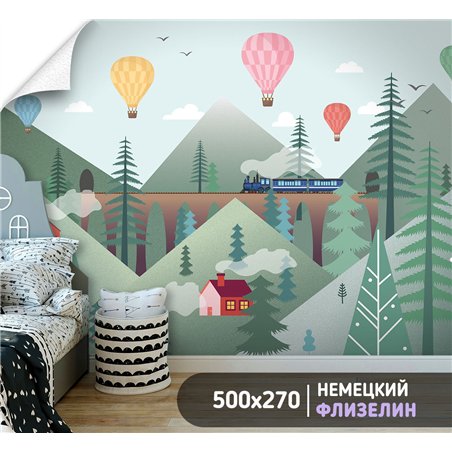 Фотообои для подростка воздушные шары 500х270 см моющиеся
