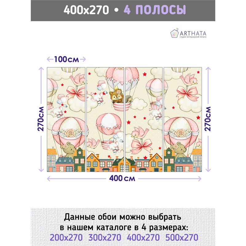Фотообои детские воздушные шары 400х270 см в игровую