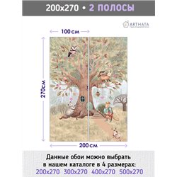 Фотообои детские лесные животные 200х270 см для девочек для мальчиков