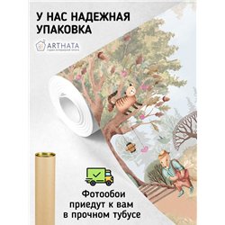 Фотообои детские лесные животные 200х270 см для девочек для мальчиков