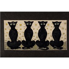 Картина на холсте по фото Модульные картины Печать портретов на холсте Четыре черных кошки