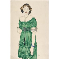 Девушка в зеленом платье - Модульная картины, Репродукции, Декоративные панно, Декор стен