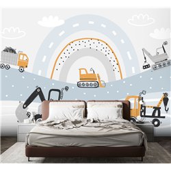 Фотообои трактор эскаватор грузовик 500х270 см моющиеся