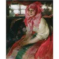 Портреты картины репродукции на заказ - Девушка в красном платке