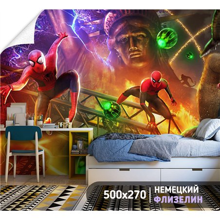 Фотообои для мальчика человек паук 500х270 см моющиеся