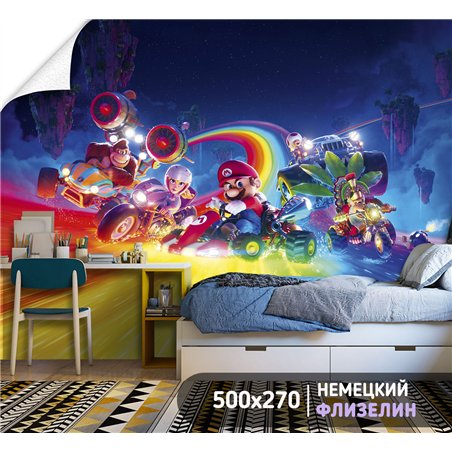 Фотообои для девочки марио карт 8 500х270 см моющиеся
