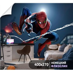 Фотообои детям человек паук паутина 400х270 см в игровую