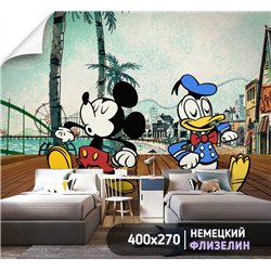 Фотообои детские микки маус дональд дак 400х270 см в игровую