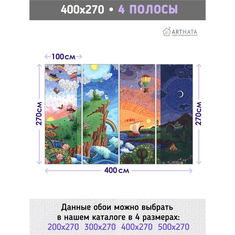Фотообои иллюстрация природа 400х270 см для спальни