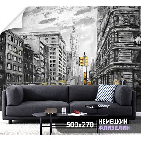 Фотообои улочка Нью йорка 500х270 см для кухни