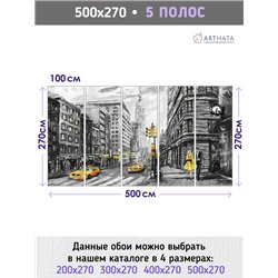 Фотообои улочка Нью йорка 500х270 см для кухни