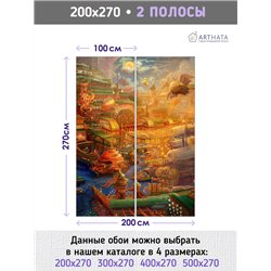 Фотообои японская иллюстрация иероглифы 200х270 см для зала