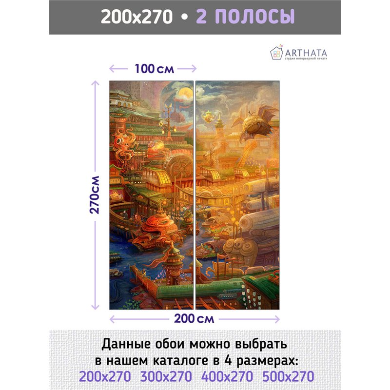 Фотообои японская иллюстрация иероглифы 200х270 см для зала
