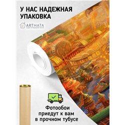 Фотообои японская иллюстрация иероглифы 200х270 см для зала