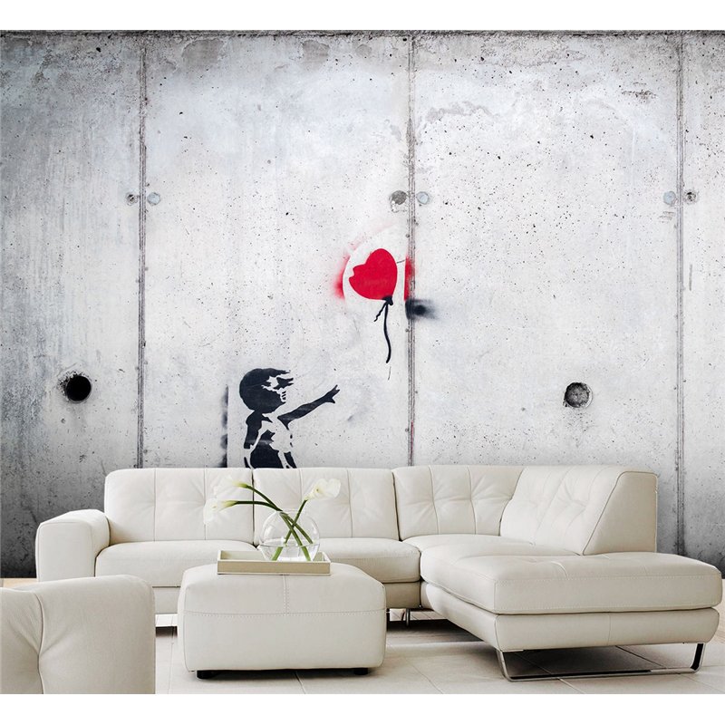 Фотообои для спальни граффити Бэнкси Banksy 300х270 см интерьерные