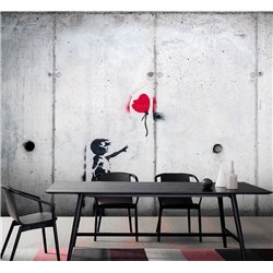 Фотообои для спальни граффити Бэнкси Banksy 300х270 см интерьерные