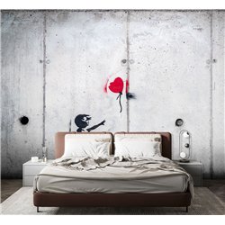 Фотообои для спальни граффити Бэнкси Banksy 300х270 см интерьерные