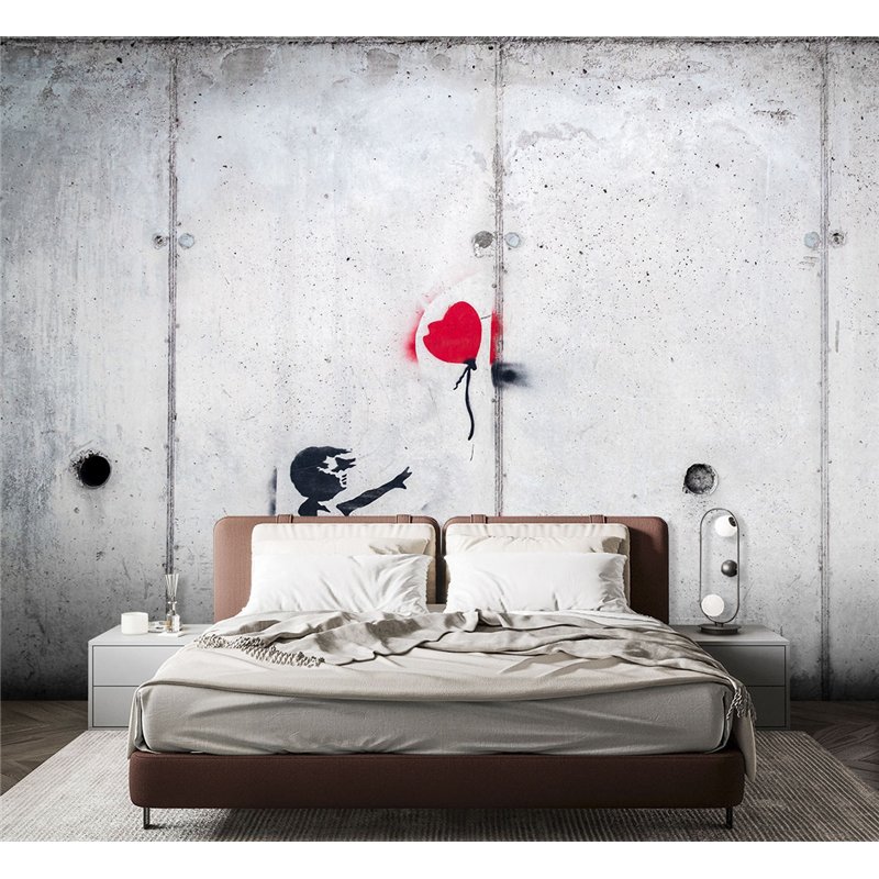 Фотообои для спальни граффити Бэнкси Banksy 300х270 см интерьерные
