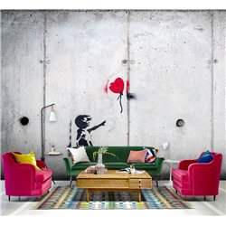 Фотообои для спальни граффити Бэнкси Banksy 300х270 см интерьерные