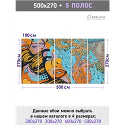 Фотообои кирпичная стена граффити 500х270 см для кухни