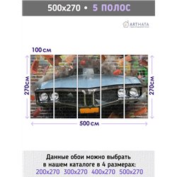 Фотообои в детскую кирпичная стена граффити 500х270 см моющиеся