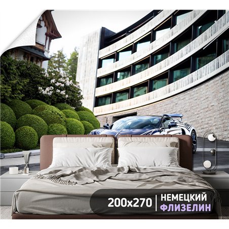 Фотообои в прихожую машина дорога пейзаж 200х270 см моющиеся