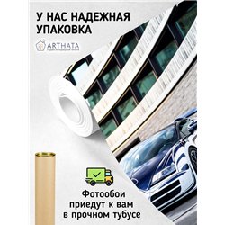 Фотообои в прихожую машина дорога пейзаж 200х270 см моющиеся