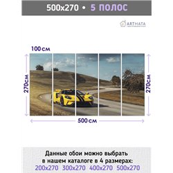 Фотообои ламборгини желтая машина 500х270 см для спальни