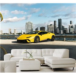 Фотообои ламборгини желтая 300х270 см в коридор