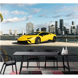 Фотообои ламборгини желтая 300х270 см в коридор