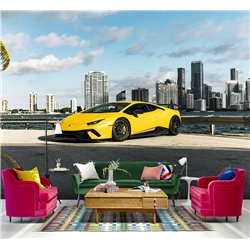 Фотообои ламборгини желтая 300х270 см в коридор