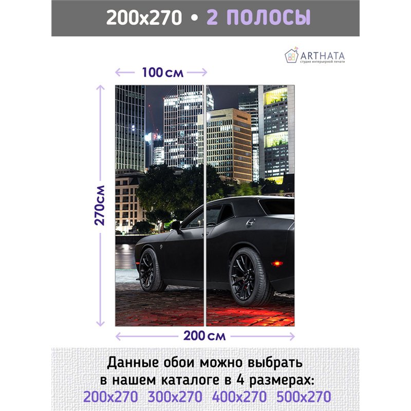 Фотообои в коридор машина ночной город 200х270 см интерьерные