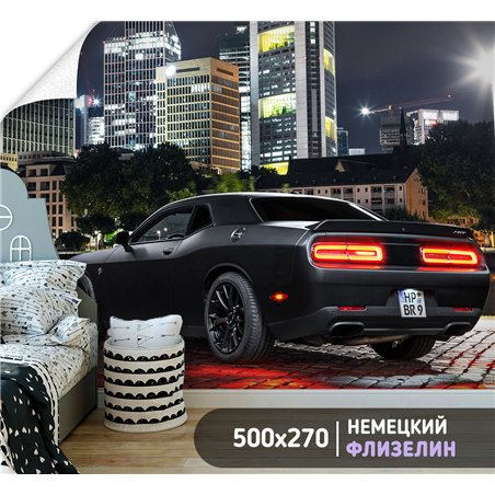 Фотообои машина ночной город 500х270 см для спальни
