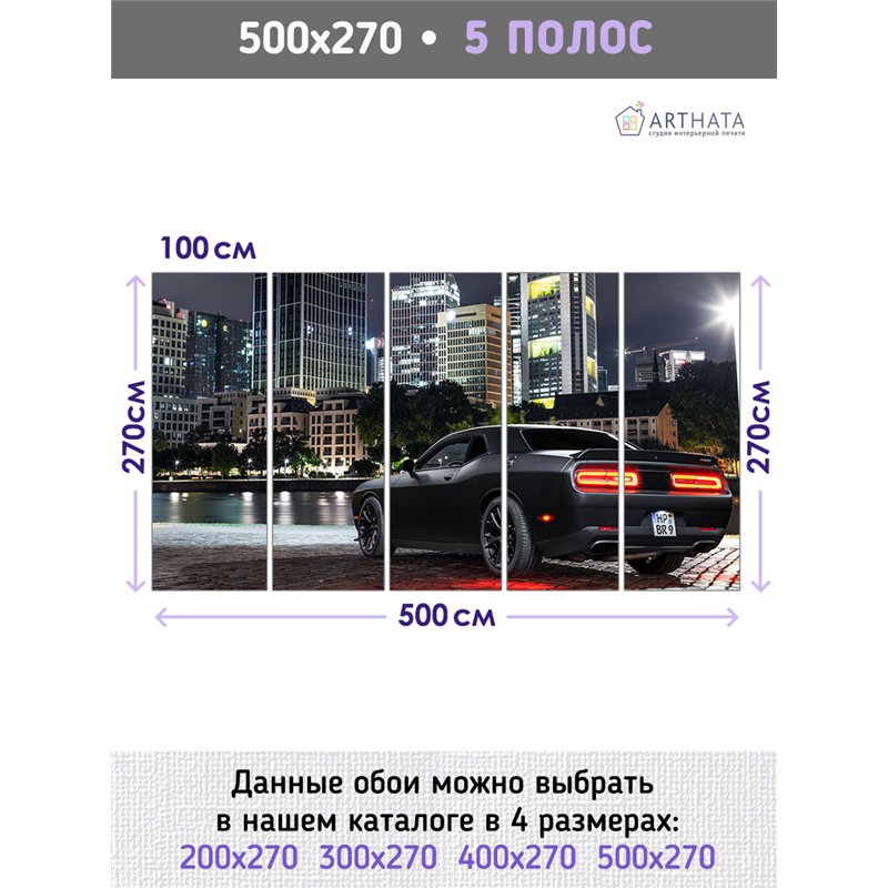 Фотообои машина ночной город 500х270 см для спальни
