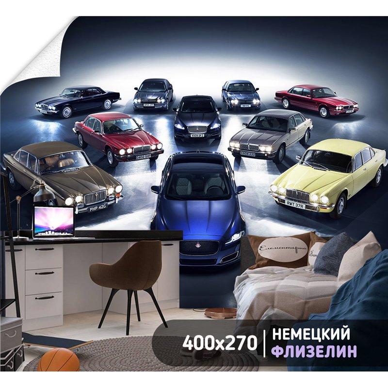 Фотообои для спальни ретро машины 400х270 см моющиеся