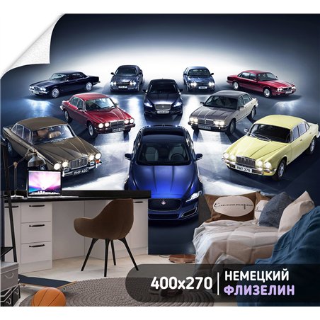 Фотообои для спальни ретро машины 400х270 см моющиеся