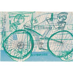 Велосипедист под дождем - Модульная картины, Репродукции, Декоративные панно, Декор стен