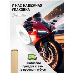 Фотообои красный мотоцикл на закате 200х270 см в коридор