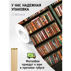 Фотообои книжные полки 300х270 см флизелиновые с виниловым покрытием